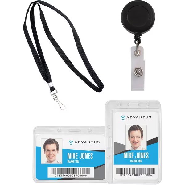 ID Badge and Accessories, 100-Piece, 2-9/10